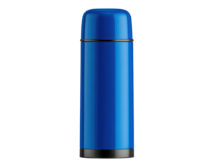 Thermal flask use for hot drinks home kitchen product photography. Isolated on transparent background, png.