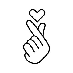 vector love hand symbol icon white on background