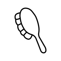 black and white brush drawing icon white on background