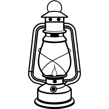 black and white vintage lantern clip art preview