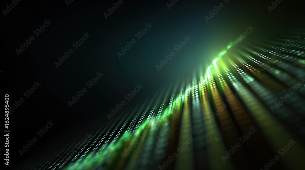 Poster dynamic light trails: an abstract image features a cascade of vibrant light trails in dynamic, sugge