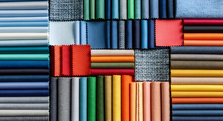 Retro Fabric Swatch Grid in Muted Primary Colors