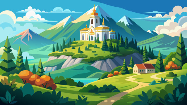 Holy Mountain in Pribram stands majestically, surrounded by lush greenery in spring. This Baroque complex attracts pilgrims seeking spiritual solace and stunning views of the countryside.