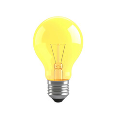 Illuminated Yellow Lightbulb Isolated on Transparent Black Background For Ideas and Innovation