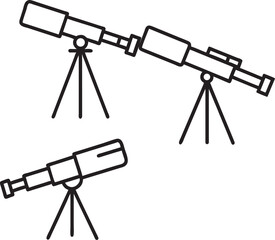 Telescope on a tripod isolated on white background, perfect for stargazing