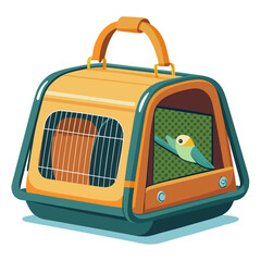 Bird carrier design with mesh windows and shoulder strap