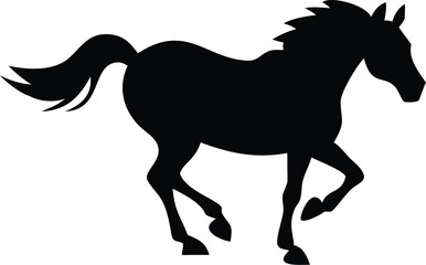 a running horse with cowboy silhouette