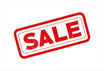 Sale word red stamp text on white background. Vector eps 
