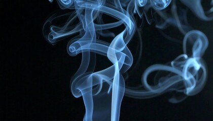 Fototapeta premium Abstract smoke swirls on black