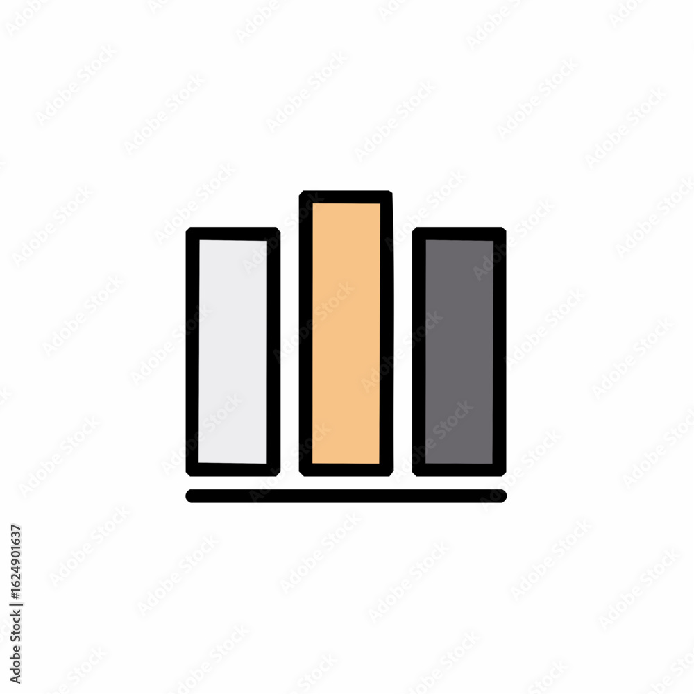 Poster vector bar graph icon for data analysis, statistics and financial presentation