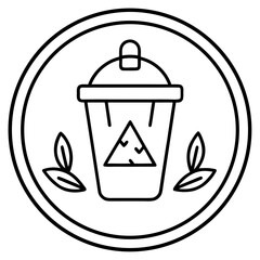 Minimalist Zero Waste Icon Line Art Vector – Eco-Friendly Design Symbol