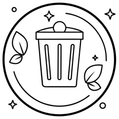 Minimalist Zero Waste Icon Line Art Vector – Eco-Friendly Design Symbol