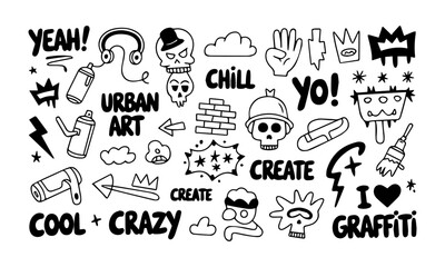 set of hand drawn vector elements