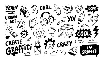 set of hand drawn hand prints