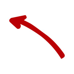 Red Curved Arrow Icon UIUX Navigation Element