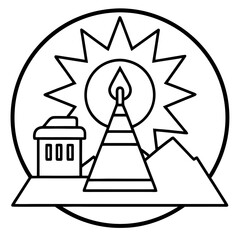 Minimalist Sustainable Energy Icon Vector Design &mdash; Clean Line Art Symbol