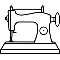 Vintage Sewing Machine on Table – Art Vector