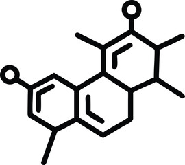 chemical compound line art silhouette