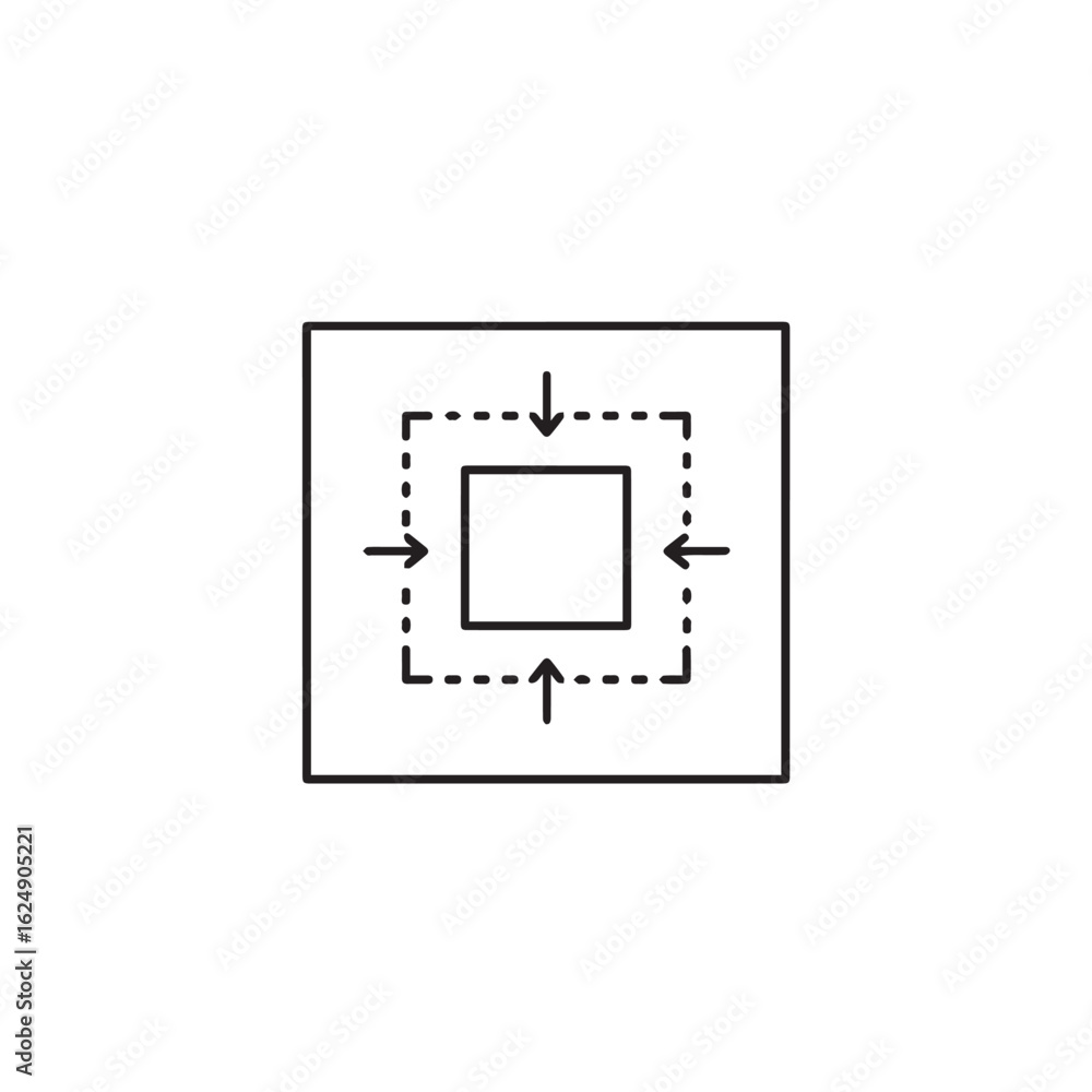 Poster vector art of graphic icon showing inward and outward arrows indicating scaling or zoom