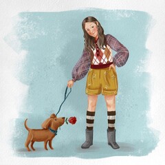 Young woman with dog