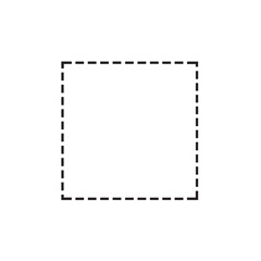 Vector art of dashed square outline isolated on white background