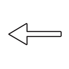 Vector art of simple outline arrow pointing to the left on a transparent background