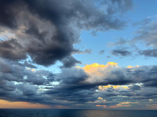 sunset over the ocean, colors of nature 12 clouds, sky