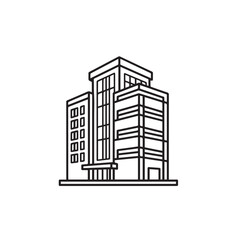 Vector art of modern office building outline icon