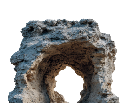 Rock formation arch coastal area natural structure environment unique geological concept isolated on transparent background