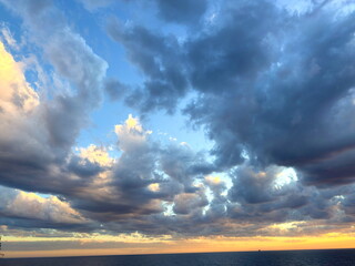 sunset over the ocean, colors of nature 16 clouds, sky