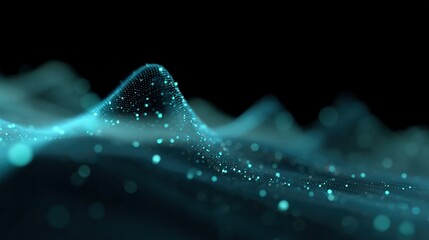 Abstract Blue Futuristic Wave: A mesmerizing digital render of a dynamic wave formation in shades of ethereal blue, creating an illusion of depth and movement.