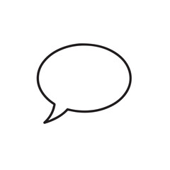 Vector art of outline speech bubble icon for communication isolated on transparent background