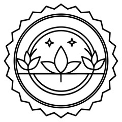Minimalist Eco-Friendly Label Line Art Vector Icon Design