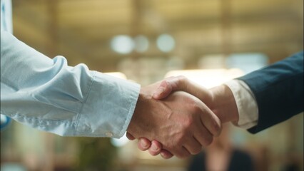 Business men hands handshake close up shaking arms close up guys unrecognizable businessmen welcome greeting in office male partnership handshaking agreement cooperation deal hire candidate recruit