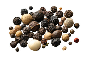 Exploring spices and peppercorns flavor profiles in cuisine. Isolated on transparent background, png.