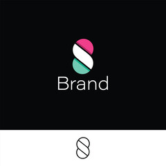 Infinity Number 8 or S Logo, Or DP Monogram with two backgrounds. 