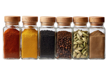 Exploring flavorful spices kitchen photography culinary close-up. Isolated on transparent background, png.