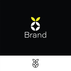 Geometric Letters XO Peach Star Logo with black and white background.