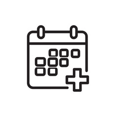 Vector art of calendar with plus sign icon