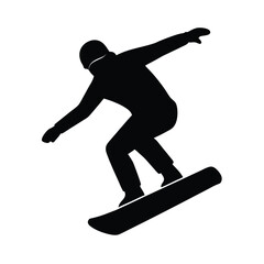 Fototapeta premium Silhouette of a snowboarder performing a trick