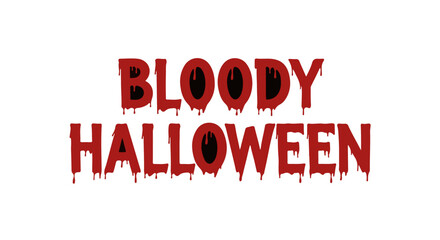 Fototapeta premium Minimalist bloody Halloween typography with dripping text