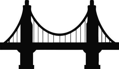 golden gate bridge black silhouette