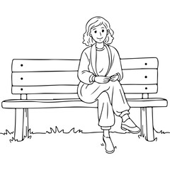 Young woman sitting on a park bench and reflecting outdoors for World Mental Health Day  