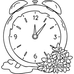 Alarm clock with flowers symbolizing World Mental Health Day  