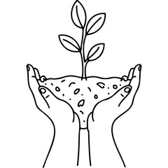 Hands holding soil with a young plant symbolizing World Mental Health Day  