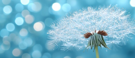 Dew-Kissed Dandelion: A Serene Macro Photograph