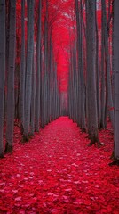 Crimson Canopy: A Path Through Autumn's Embrace