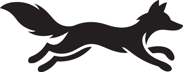 Obraz premium Running Fox Silhouette Line Vector Icon Set, Wild Animal Bundle, fox walking symbol art, fox illustration set.