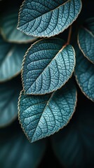 Teal Leaf Macro Photography: Nature's Intricate Beauty Unveiled