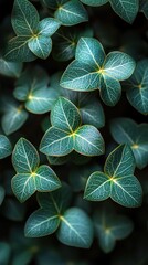 Intricate Green Leaves: A Close-Up View of Nature's Delicate Beauty